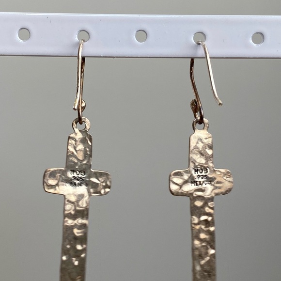 Sterling Silver Cross Earrings - Picture 3 of 8